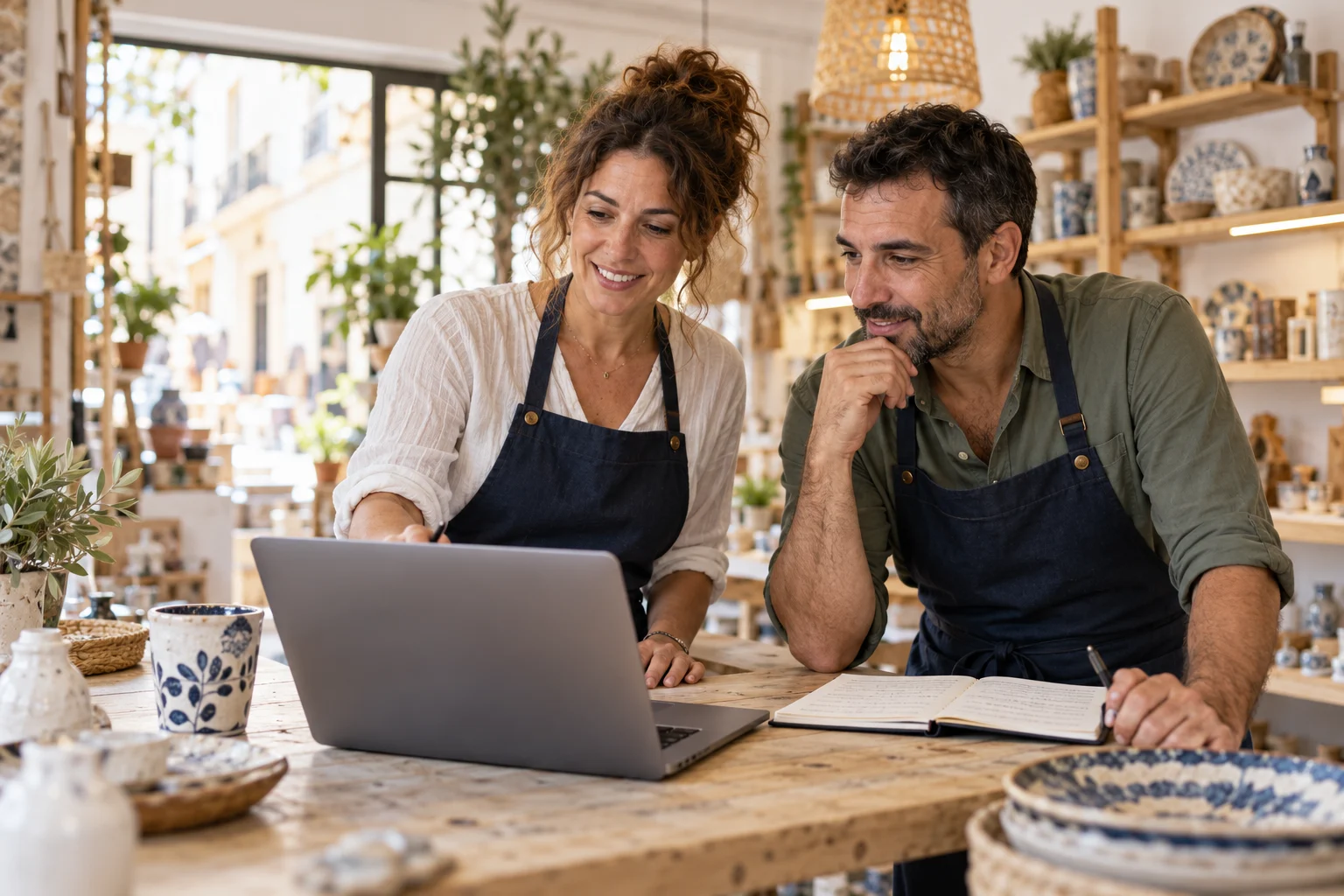 Profesionales preparando la comunicaci&oacute;n digital de su peque&ntilde;o negocio